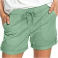 thumbnail image 2 of uublik High Waisted Shorts Women with Pockets Summer Super Soft Casual Shorts Summer Green, 2 of 5