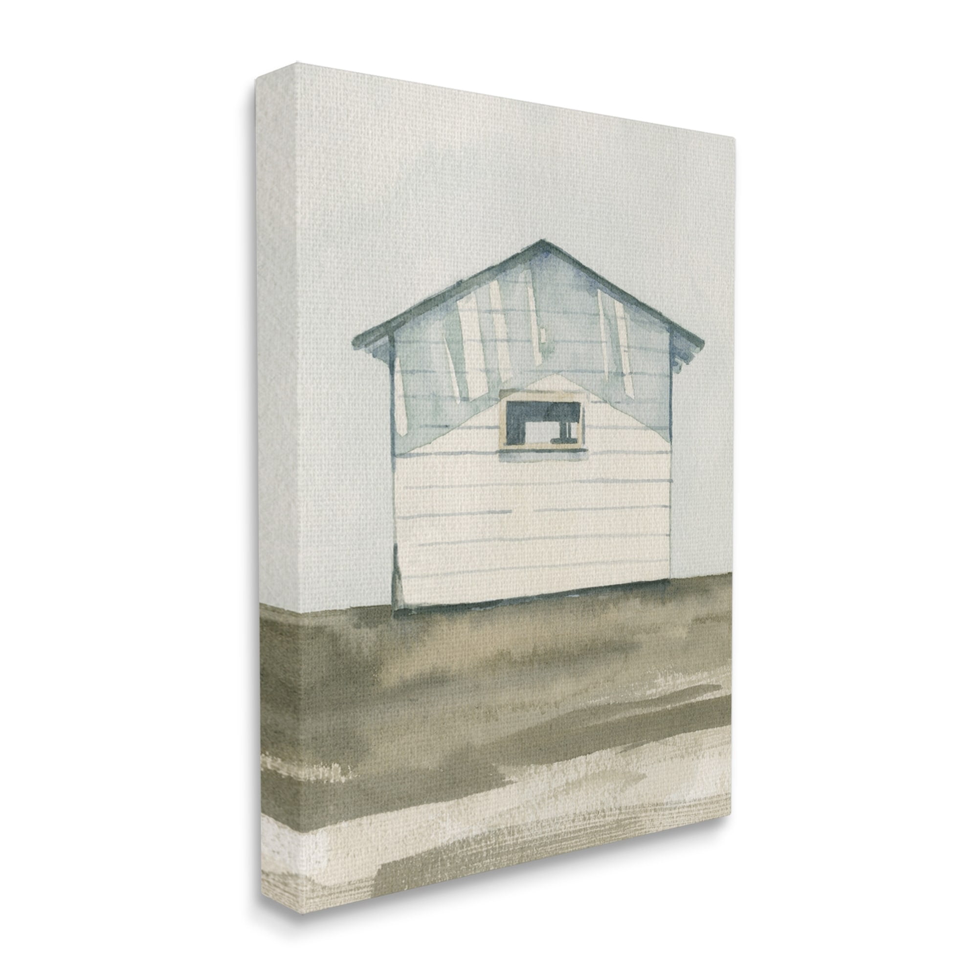Stupell Quiet Cabin Rural Watercolor Landscape Painting Gallery Wrapped Canvas Print Wall Art