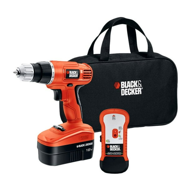 BLACK+DECKER 18Volt Nicad Cordless Drill + Stud Finder & Bag, GCO18SFB