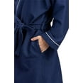 thumbnail image 3 of Texere Men's Modal Cotton Kimono Hotel Spa Bathrobe with Waffle Knit Design; Knee Length Robe with Pockets (Midnight Blue, L), 3 of 5