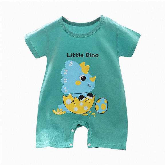 mgoYE Baby Boy Girl Romper 6-9 Months Toddler Infant Unisex Short Sleeve Jumpsuit Shorts Summer One Piece Animal Pattern Green