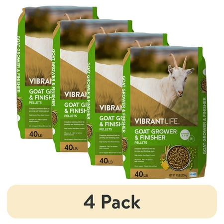 (4 pack) Vibrant Life Goat Grower & Finisher Pellets, 40 lb Bag
