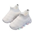 thumbnail image 3 of REDARER Kids' Glow Sneakers - Lightweight Thick Sole -Ons, Soft & Breathable for Casual Wear, Luminous Night Shoes,Color:White,Size:2.5-3 Years, 3 of 5