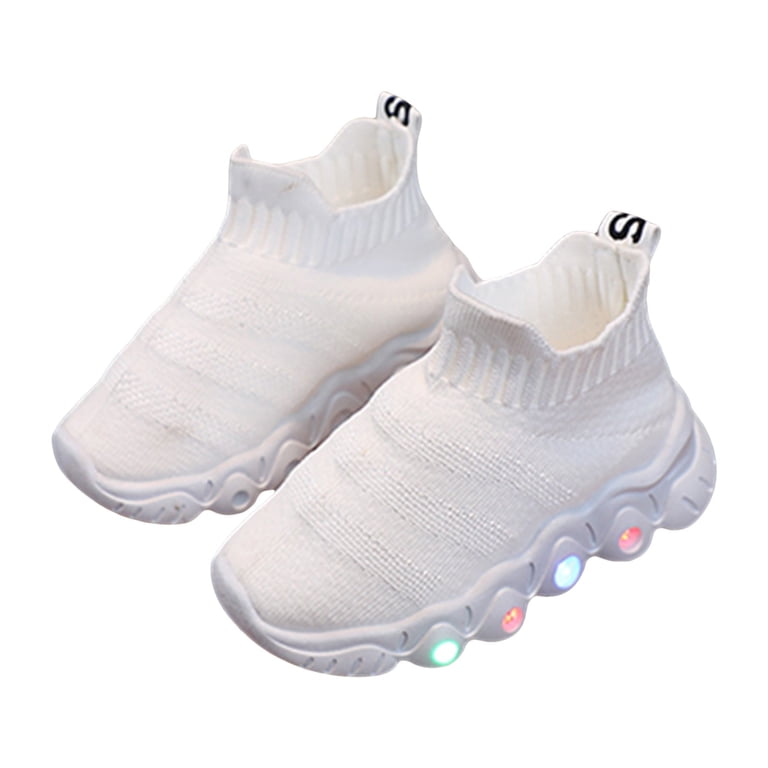 Yuncity Sneakers Toddler Boys Girls Light Up Hook Loop Platform