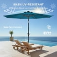thumbnail image 2 of 9ft Outdoor Patio Umbrella - Market Table Pool Deck Umbrella UPF50+ UV Protection with Push Button Tilt, Crank and 8 Sturdy Ribs (Beige, No base), 2 of 8