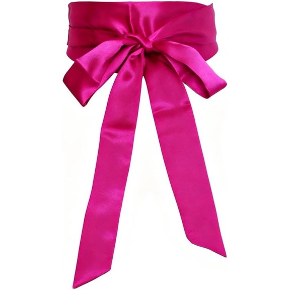 YooGuoGuo Satin Wide Waist Belt for Women Long Tie Obi for Wedding Party