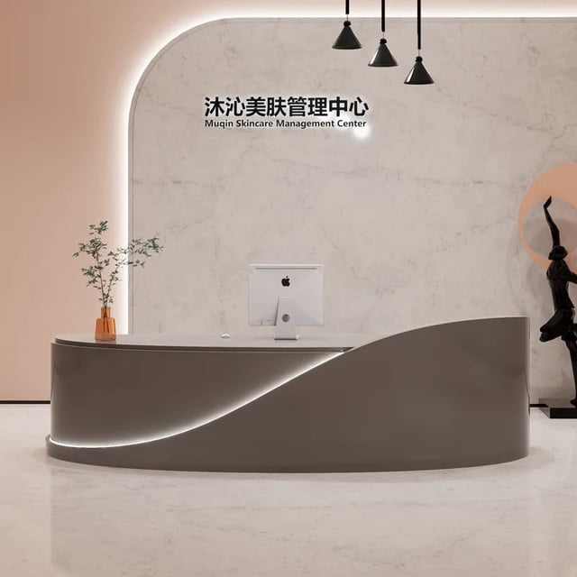 Church Office Reception Desk Front Cashier Shop Counter Study Reception Desks Receptionist Console Bureau Meuble Salon Furniture My Lux Decor Round