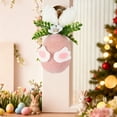 thumbnail image 4 of AZXY Easter Egg Bunny Ornament, Fuzzy Pink Plastic Easter Hanging Decoration, Bunny Egg with Ears & Floral Accents for Tree, Easter Party & Home Indoor Outdoor Decor, 4 of 6