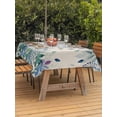 thumbnail image 4 of 60x120 Inch Outdoor Tablecloth with Umbrella Hole Zipper Rectangle Leaf Rectangular Tablecloths Outside Waterproof Vintage Blue Green Purple Ombre Fruit Plant Patio Table Cloth Cover for Picnic Party, 4 of 8