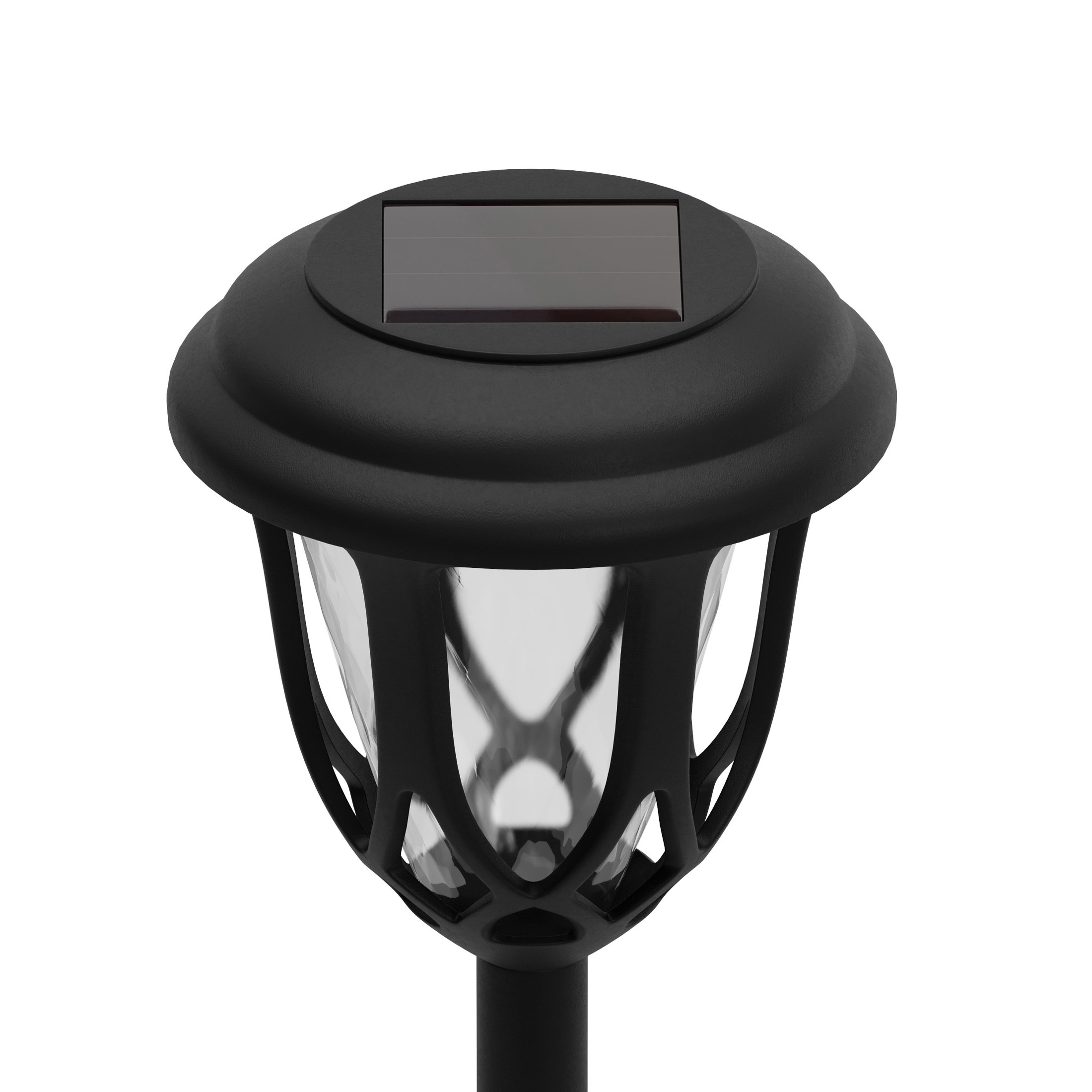 Emma + Oliver Set of 8 Black Flared Solar LED Lights, Decorative Solar Powered Landscape Lighting for Pathway, Garden, Patio, Driveway and Yard