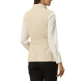 thumbnail image 3 of INSPIRE CHIC Women's Shawl Collar Open Front Belted Sleeveless Blazer Vest XS Apricot, 3 of 6