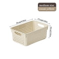 thumbnail image 3 of White Plastic Basket, Home Organization and Storage Baskets with Handles, Space Saving Woven Organizer Bins Plastic Storage Basket for Organizing Cabinets,Closets, Shelves, Countertops, 3 of 6
