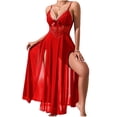 thumbnail image 2 of Zulora Women's Lace Trim Spaghetti Strap Nightgown Sleep Shirt Loungewear, 2 of 5