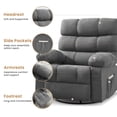 thumbnail image 4 of JONPONY Swivel Rocker Recliner Chair, Ergonomic Lounge Chair for Living Room Theater,Small Spaces with Rocking Function,360° Swivel,Side Pocket,Gray, 4 of 12