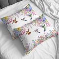 thumbnail image 6 of 4 Pieces Duvet Cover Queen Bedding Sets Spring Watercolor Flower Hummingbird Ultra Soft Luxury Comforter Cover Set with Bed Sheet and Decorative Pillow Shams Garden Floral Art, 6 of 9