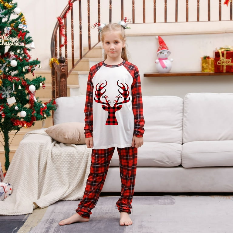 Clothing Boys Red Christmas Pyjamas TFEOQRY Children Family