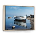 thumbnail image 2 of Designart "Lakeside Boat Landscape I" Coastal Boat Floater Framed Wall Art Prints, 2 of 5