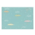 thumbnail image 1 of Autumn Cutting Board, Rainy Day with Clouds Flying Umbrellas Cartoon Design Illustration, Decorative Tempered Glass Cutting and Serving Board, in 3 Sizes, by Ambesonne, 1 of 2