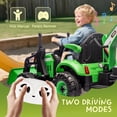 thumbnail image 4 of Track Seven 24V Ride on Excavator, 4-in-1 Construction Excavator, Dump Truck & Bulldozer, Ride on Tractor Electric Car with Remote Control, Swivel Seat, Music, Ride on Toy Car for Kids Aged 3+,Green, 4 of 7