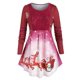 thumbnail image 1 of Más el tamaño de la Navidad Encaje Insertar Elk muñeco de nieve camiseta de manga larga Rosegal  Mangas largas de talla grande, 1 of 5