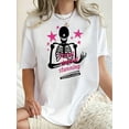 thumbnail image 1 of Camiseta De Mujer Verano Casual Mujer Básica Camiseta Para Deportes Callejeros PlayaWomen'S Casual Crew Neck Short Sleeve T-Shirt, Polyester Knit Fabric with Medium Stretch, Geometric-Pattern Tee wi, 1 of 7
