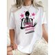thumbnail image 1 of Camiseta De Mujer Verano Casual Mujer Básica Camiseta Para Deportes Callejeros PlayaWomen'S Casual Crew Neck Short Sleeve T-Shirt, Polyester Knit Fabric with Medium Stretch, Geometric-Pattern Tee wi, 1 of 7