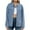 Navy, variant on Light Jackets for Women Casual New Jean Jackets for Women Trendy Button up Denim Coat Oversized Long Sleeve Outerwear Fashion Clothes with Pockets Black L