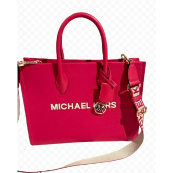 Michael Kors Womens Mirella Medium Pebbled Leather Tote Bag 35S4G7ZT2L-Epink