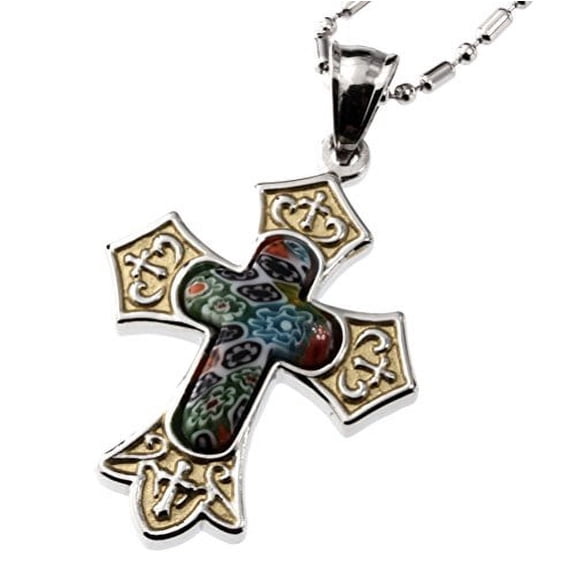 R.H. Jewelry Classic Style Resin Layered Cross Pendant for Men and Women