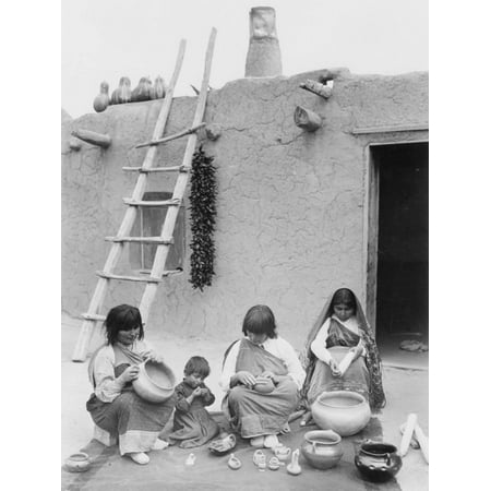 - Pueblo Indian Women Making Pottery Print Wall Art