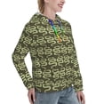 thumbnail image 2 of Yiaed Green Snake Print Womens Casual Hoodies Crew Neck Long Sleeve Sweatshirts With Pocket Pullover Tops Women's Hooded Sweatshirt-XX-Large, 2 of 5