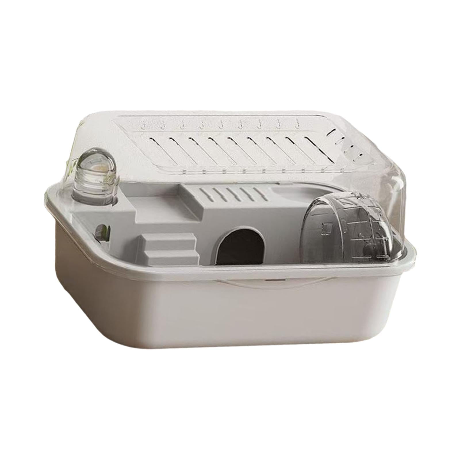 Bothyi Habitat Hamster Cage Castle Breathable with Openable Top Small Animal Cage House grey