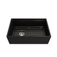 thumbnail image 3 of BOCCHI 1344-004-2020MB Step-Rim Apron Front Fireclay 30" 1 Bowl Kitchen Sink Set, 3 of 7