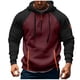 thumbnail image 2 of pstuiky hombres de manga larga, Sudadera deportiva informal de manga larga con capucha y cordón ajustable con media cremallera y bolsillo en color liso para hombre top de hombre s, 2 of 5