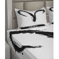 thumbnail image 2 of Ambesonne Zodiac Fitted & Top Sheet Set with Shams, Aries Astrology Sign, White Black, 2 of 4