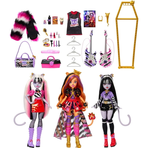 Monster High The Hissfits Purrsephone, Meowlody & Toralei Doll 3pk