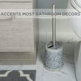 thumbnail image 4 of Bath Bliss Self Closing Lid Toilet Brush and Holder in Terrazzo Grey 4.5" Rdx 15.4", 4 of 11