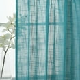 thumbnail image 3 of 3 Piece Rod Pocket Linen Semi Sheer Kitchen Window Curtain Tiers and Valance Set, 3 of 6