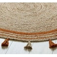 thumbnail image 2 of Avgari Creation Round Orange Border Farm House Area Living Room Indoor Outdoor Rugs Carpet-12 Feet Round with Tassels, 2 of 2