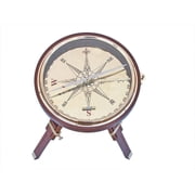 decorative wooden brass compass table 23 inch
