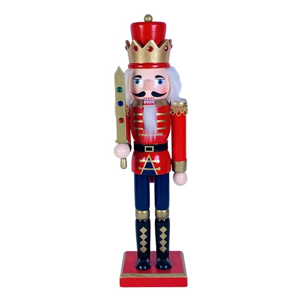 Cascanueces Marioneta Adorno de Regalo Coleccionable Escultura Tradicional para Temática Rojo