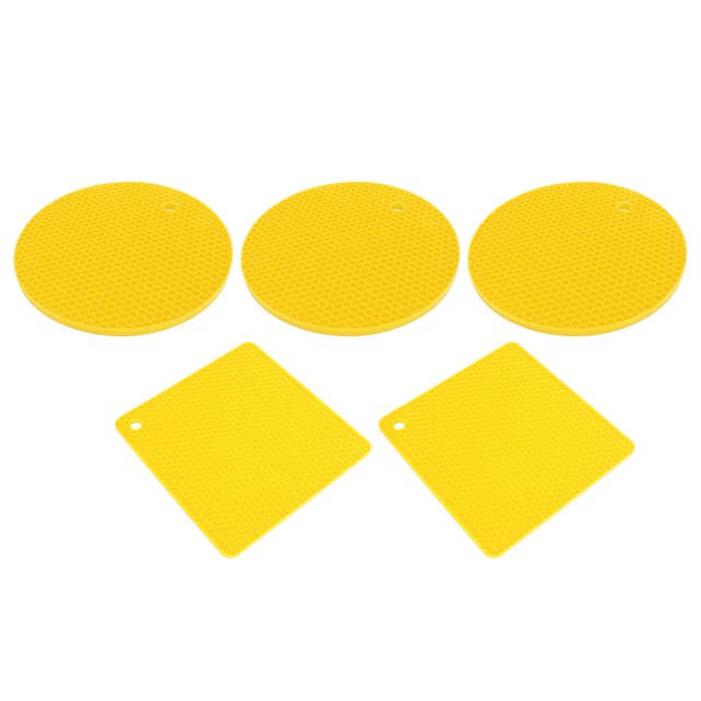 Salvamanteles de Silicona 5 uds Soporte Multiusos para Ollas Cuadrado Redondo Panal Almohadilla Caliente Antideslizante Resistente Al Calor para Platos Calientes ANGGREK Otros