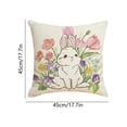 thumbnail image 2 of SIYTUAU Easter Rabbit Pillow Cover 45X45 Cm Linen Decorative Square Cushion Cover For Sofa Couch Home Spring Decor A, 2 of 7