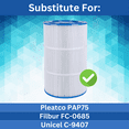 thumbnail image 2 of G-NEUS Pool & Spa Filter | Replaces Pleatco PAP75, Filbur FC-0685, Unicel C-9407 | 75 Sq Ft Coverage | High Performance Replacement Cartridge, 1 Pack, 2 of 4