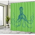 thumbnail image 4 of Ambesonne Octopus Shower Curtain, Monochrome Marine Sketch, 69"Wx84"L, Green Indigo, 4 of 4