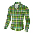 thumbnail image 5 of Mens Sweatshirt 2025 Men’s Button Down Versatile Plaid Shirt Stretch Long Sleeve Casual 2025 Fall Lapel Checkered Dress Shirts, 5 of 8