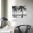thumbnail image 3 of Nawypu Black And White Beach Canvas Wall Art Tropical Palm Tree Pictures Nordic Tropical Palm Tree Painting Hawaii Beach Posters Abstract Beach Landscape Canvas Wall Art Tropical Plants, 3 of 4