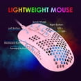 thumbnail image 5 of KUIYN 383 Ultralight Honeycomb Shell Wired Optical Gaming Mouse,RGB Backlit for Win10/Xbox/PS4/PS5/Mac (Pink), 5 of 5