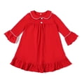 thumbnail image 1 of Pijama con botones de terciopelo rojo a juego para la familia de Navidad, camisón para niños y niñas, ropa de dormir con volantes para niños, pijamas de Navidad, 1 of 4