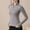 Gray, variant on EchfiProm Tops for Women Sports Yoga Slim Fit Pullover Plain Black Y2k Zip Mock Neck Womens Undershirts Long Sleeve